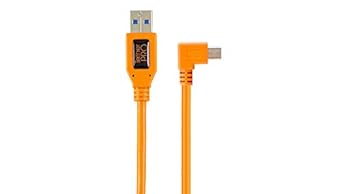 Tether Tools TET-CU51RT02-ORG USB 2.0 Mini B to USB A Right Angle Cable