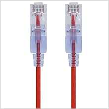 Monoprice SlimRun Cat6A Ethernet Cable 5ft Red 5-Pack