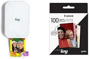 Canon Ivy 2 Mini Photo Printer Bundle with ZINK Paper
