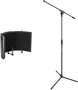Monoprice Desktop Mic Stand & Amazon Basics Boom Stand