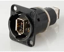 Switchcraft EHFW2B Firewire 6-Pin Feedthru Jack Black