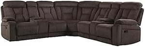 Lexicon Rosnay Chenille Reclining Sectional - 3-Piece Set