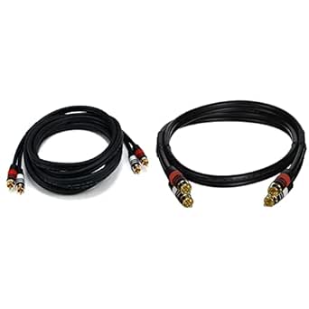 Monoprice Premium RCA Cable 10ft & 3ft 22AWG