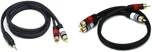 Monoprice Audio Cable 3ft Premium Stereo to RCA Male