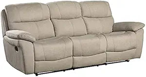 Lexicon Longvale Reclining Double Sofa Tan Microfiber — main product image