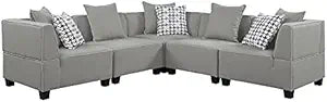 Lexicon Jayne 5-Piece Gray Textured Fabric Sectional