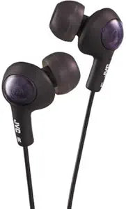 JVC HA-FX5-B Gumy Plus: Black Stereo Earbuds, Wired — main product image