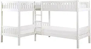 Lexicon Galen White Wood Corner Twin Bunk Bed