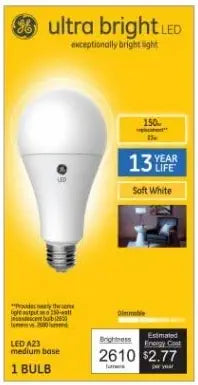 GE Lighting 93121637 LED Ultra Bright Bulb Soft White