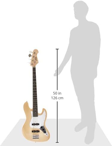 Monoprice 625741 Acoustic-Electric 4-String Bass Guitar Natural