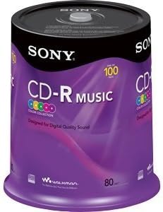 Sony 100CRM80RSX CD-R Music Discs - 80 Min, Assorted Colors — main product image