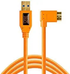 Tether Tools CU61RT15-ORG USB 3.0 to Micro-B Right Angle Cable 15ft