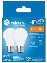 GE 31375 Refresh LED 40W Daylight Ceiling Fan Bulbs