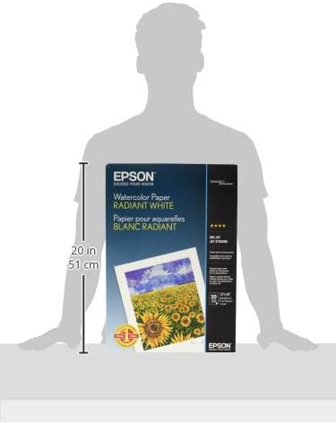 Epson S041351 Watercolor Paper Radiant White 13x19 - 20 Sheets