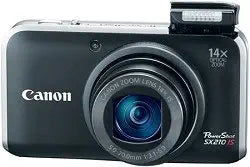 Canon SX210IS Black PowerShot 14.1 MP Digital Camera — main product image