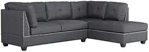 Lexicon Dasha Upholstered Sectional Sofa - Dark Gray