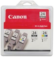 Canon 6881A039 BCI-24 Ink Cartridges 3-Pack Black/Color