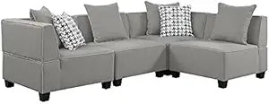 Lexicon Jayne 4-Piece Gray Modular Sectional