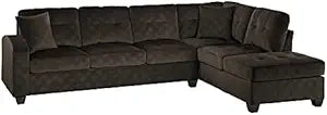 Lexicon Emilio Velvet Chocolate Sectional Sofa