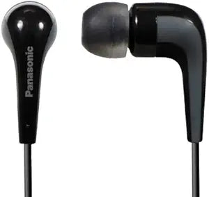 Panasonic RP-HJE140-K Black L-shaped ErgoFit Earbuds — main product image
