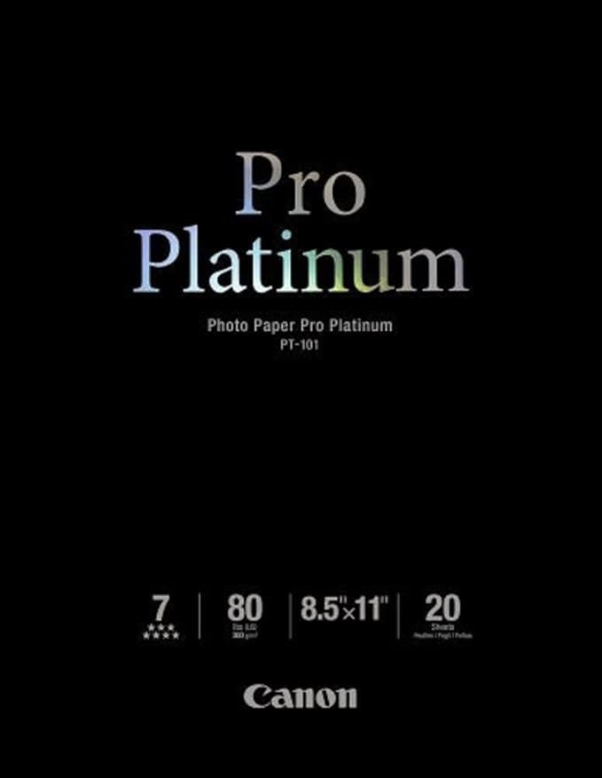 Canon 2768B022 Photo Paper Pro Platinum 8.5x11 20 Sheets