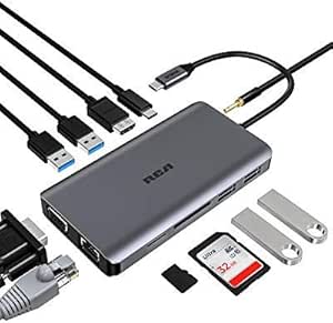 RCA C116-GY USB-C 11-in-1 Hub Adapter 4K HDMI