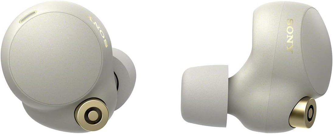 Sony WF1000XM4 SM Wireless Noise Cancelling Headphones Silver/Gold