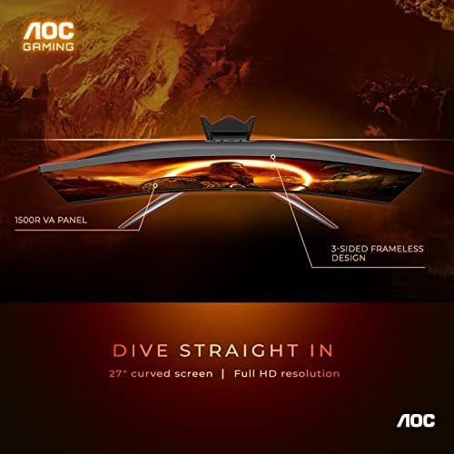 AOC C27G2Z 27" Curved 240Hz 0.5ms FHD FreeSync Gaming Monitor