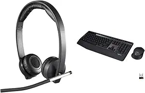 Logitech H820e Wireless Headset & MK345 Keyboard Mouse Combo