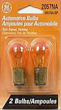 GE 12312 Miniature Lamp Bulb 2057NA - Amber 12V (2-Pack)