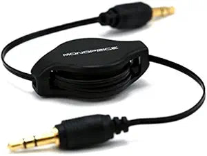 Monoprice 106753 2.5ft Retractable 3.5mm Audio Cable