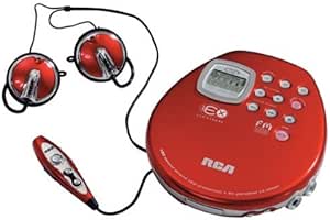 RCA RP2472 Red Portable CD Player with FM Radio