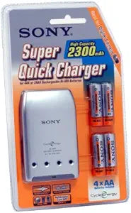 Sony BCG-34HE4 Quick Charger with AA Batteries