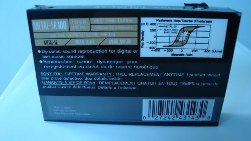 Sony Metal-SR 100 Blank Audio Cassette Tape