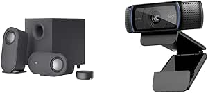 Logitech Z407 Speakers with Subwoofer & C920x HD Pro Webcam Bundle
