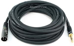 Monoprice 104764 25ft XLR Male to 1/4" TRS Cable (2-Pack)