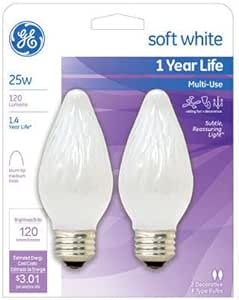 GE JNSN53218 25W Decorative Flame Light Bulb 2-Pack