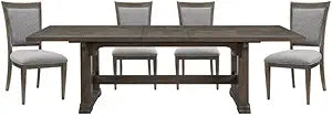 Lexicon 5-Piece Dining Set Brown Gray Fabric