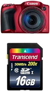 Canon Powershot SX400 IS Red Digital Camera 16GB Bundle
