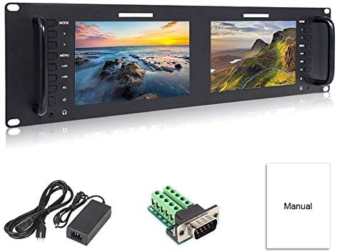 FEELWORLD FW-D71 Dual 7" 3RU Broadcast Monitor