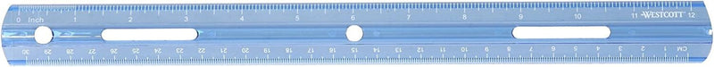 Westcott 16014 12-Inch Beveled Transparent Ruler Blue — main product image