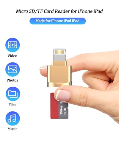 DESOFICON MFi Lightning Micro SD Card Reader for iPhone and iPad — main product image