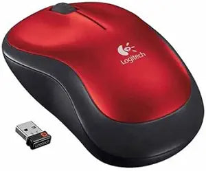 Logitech M185 Wireless Mouse - Red, USB Nano Receiver