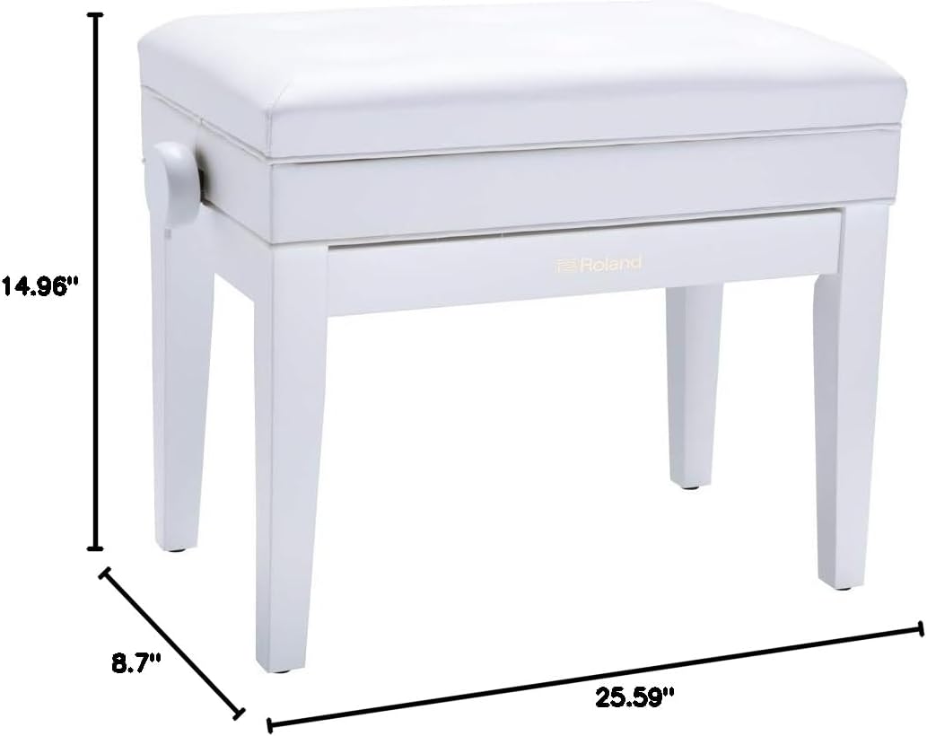 Roland RPB-400WH-US White Piano Bench with Storage