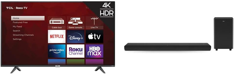 TCL 65S435 65-Inch 4K Roku TV with Alto 8 Soundbar — main product image