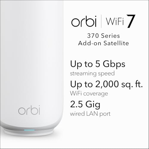 NETGEAR Orbi 370 WiFi 7 Mesh Add-on Satellite (RBE370) — main product image