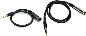 Monoprice 104759 XLR Male to TRS Male 1.5ft & 104768 3ft Cable