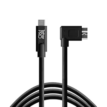 Tether Tools CUC33R15-BLK TetherPro USB-C to Micro-B Right Angle Cable