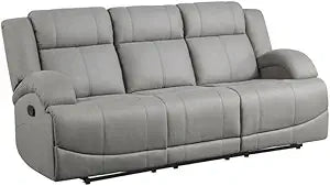 Lexicon Camryn Gray Traditional Double Reclining Sofa