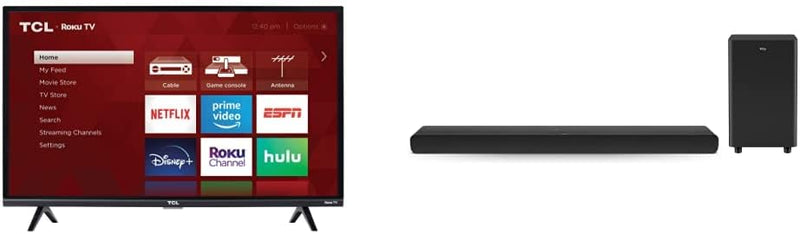 TCL 32S327 32-Inch 1080p Roku Smart TV + Alto 8 Soundbar — main product image